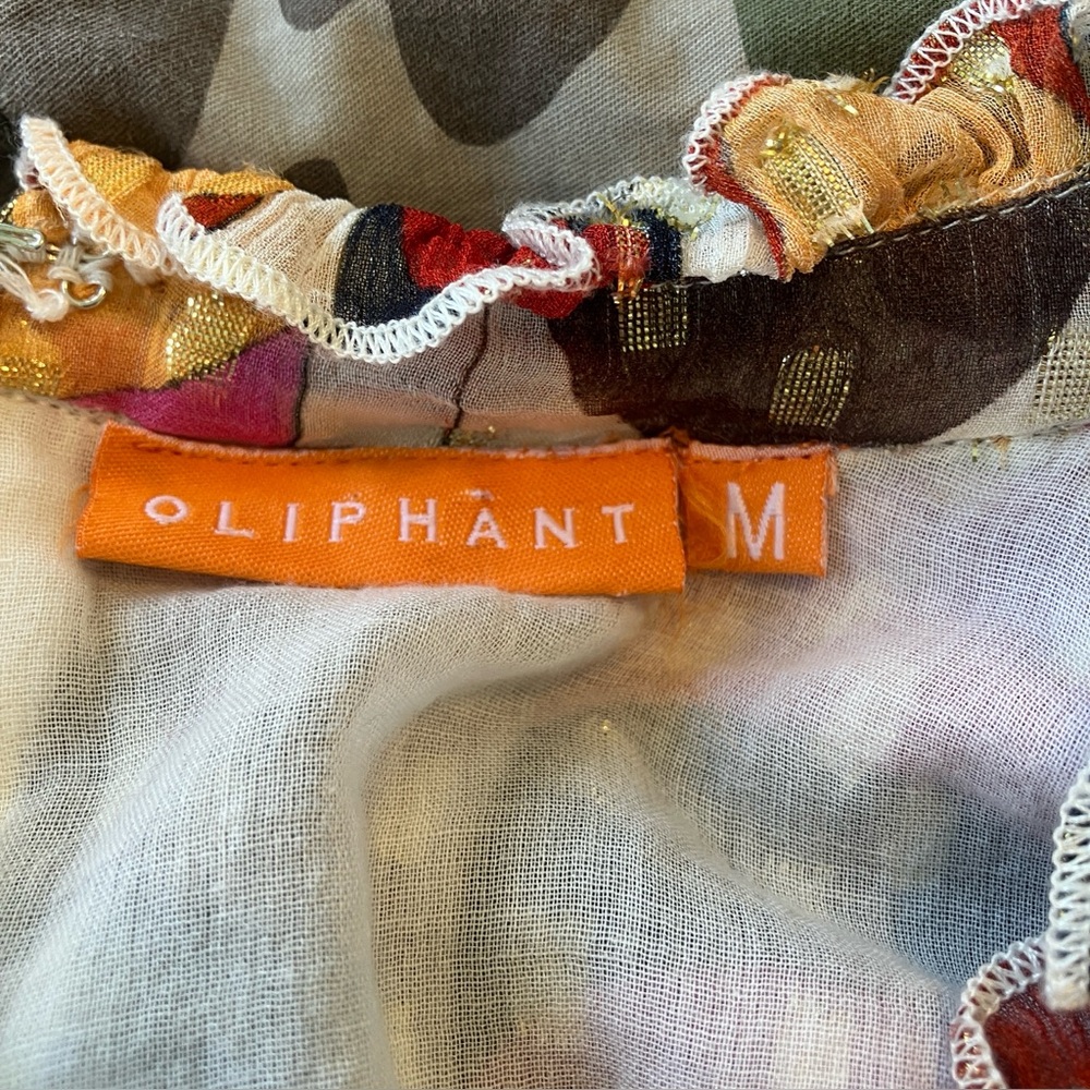 Oliphant Milano Peplum Blouse – Multicolor Print – Size Medium - like new! - Picture 11 of 11